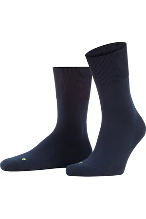 Falke Run anatomische pluche zool katoen sokken unisex blauw