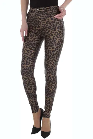 Merkloos Dilena fashion skinny broek lederlook