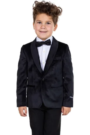 OppoSuits Deluxe Kids Dinner Jacket - Black - Jongens Blazer - Kerst, Bruiloften -