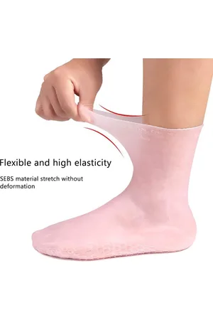 Merkloos Vochtinbrengende sokken, vochtgelsokken, zachte vochtinbrengende voetsokken voor dames en heren, gelsokken voor het hydrateren van droge voeten, katoenen gel teen hydraterende spa silicone