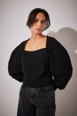 NA-KD Volume Sleeve Blouse Dames Blouse