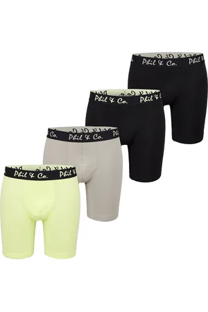 Phil & Co. Berlin Boxershorts Heren Met Lange Pijpen Boxer Briefs 4-Pack Geel / Beige