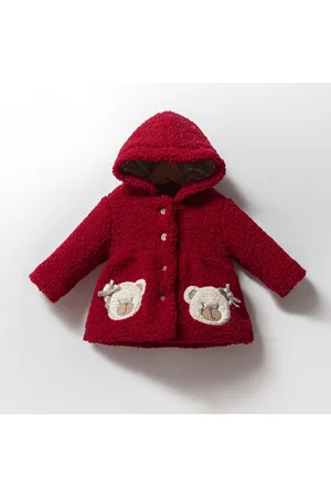 Merkloos Baby winterjas met capuchon teddy bear 18-24m