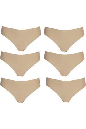 Merkloos 6-pack J&C Naadloze dames string 1701 - maat L