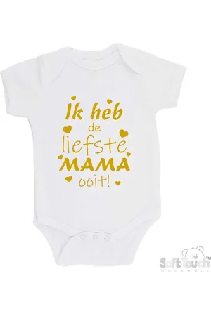 Merkloos 100% katoenen Romper "Ik heb de liefste MAMA ooit!" Moederdag Jongens Katoen