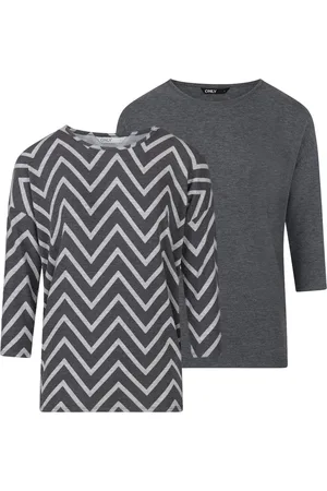 ONLY Dames T-Shirt ONLGLAMOUR 2 Pack bequem Veelkleurig M Ronde Hals Volwassenen Lange Mouw