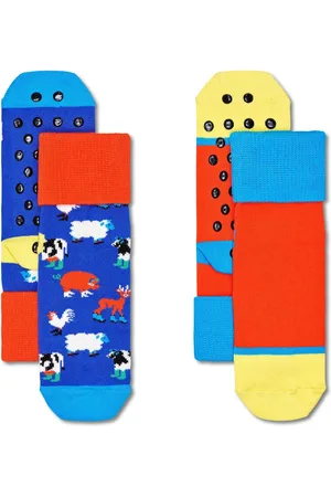 Happy Socks KFCR19-6500 2-Pack Kids Farmcrew Anti Slip - maat 6-12M