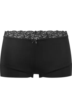 AVET Kanten boxershort dames 38832 - Dames onderbroek - kanten ondergoed -badstof kruisje - wit en - XL