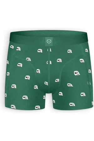 A-dam Caravan - Boxershort - Onderbroek - Ondergoed - Organisch Katoen - Regular Fit - Boxershorts - Heren - Mannen - Groen - S