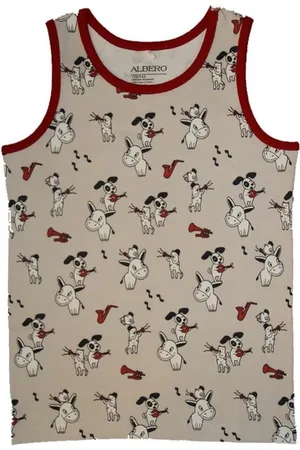 Merkloos Tanktop Singlet meisjes - Muzikanten -Organisch Biokatoen - 3/5 jaar - 104/110