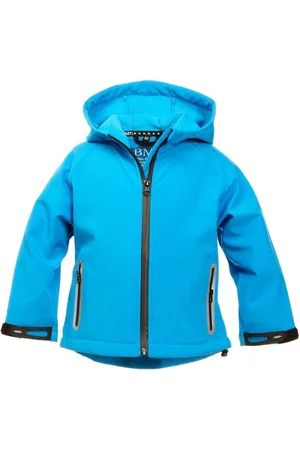 BMS Kinder Softshell Kids Jacke Stealth mit Kapuze Türkis-152