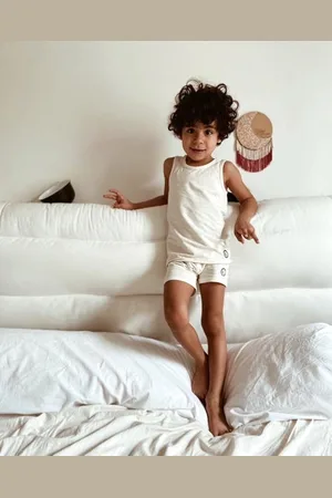 Merkloos Tanktop - Singlet - Biologisch katoen - - Unisex - 4-5 jaar