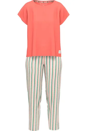 TOM TAILOR Dames Pyjamaset (7/8) in viscose - Zalm