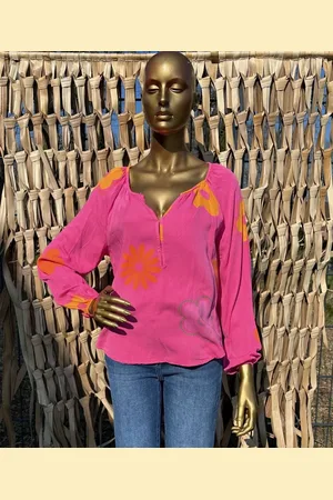 Merkloos Blouse met Bloemen - - One Size (maat 36 t/m 40)