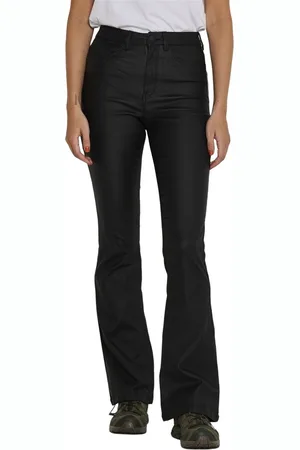 Noisy May NMSallie High Waist Flare Coated Pants Kunstlederen broeken W34L30