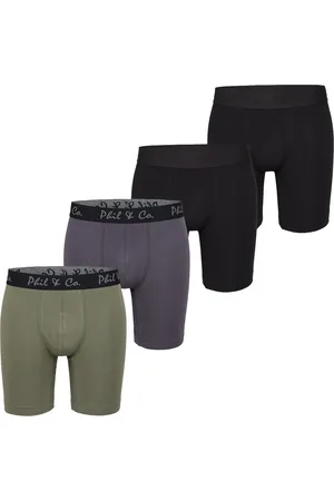 Phil & Co. Berlin Boxershorts Heren Met Lange Pijpen Boxer Briefs 4-Pack Groen / Zwart