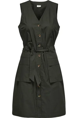 JDY Jacqueline de Yong Jurk elora S/l V-neck Cargo Dress Wvn 15343960 Peat Dames