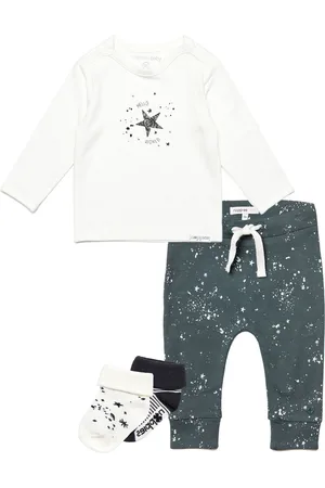 Noppies Kledingset - Unisex - 4delig - Broek Jos - Shirt Lux Snow - 2paar sokjes Snow