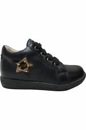 Falcotto Leopard ster lederen veter schoenen 1431 zwart mt 22