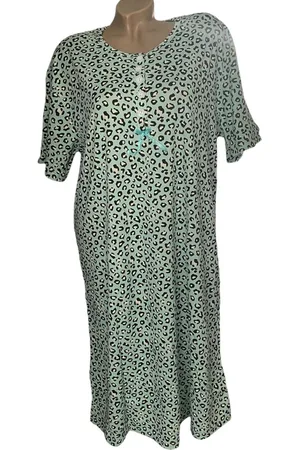 Merkloos Dames nachthemd korte mouw 6529 panterprint M
