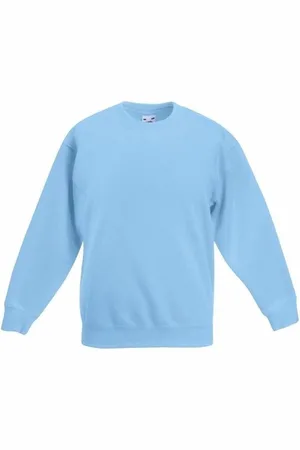 Fruit Of The Loom Kinder Classic Set-In Sweater - Poederblauw - 122-128