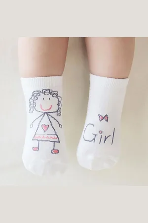Merkloos Baby sokjes - Babysokjes met anti-slip laagje - Girl - 0-12 maanden - Veilige eerste stapjes