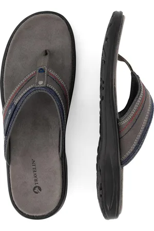 Travelin Fiksdal Heren Teenslipper - Outdoor- Sport- en WandelSandalen met Profielzool - Grijs