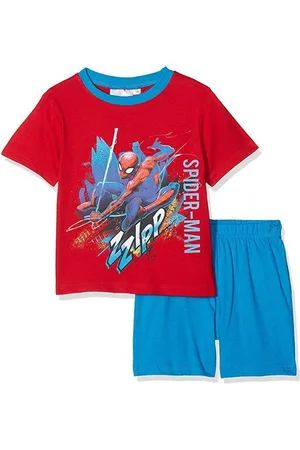 Marvel Spiderman shortama - katoen - /blauw - maat 98 (3 jaar)