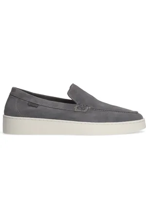 Manfield Heren - Grijze suède loafers