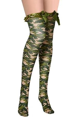 Apollo Dames Fantasy panty stay up - Camouflage print - One Size - Camouflage legging - Panty met print - Stay up panty - Panty - Stay up kousen dames - Panty