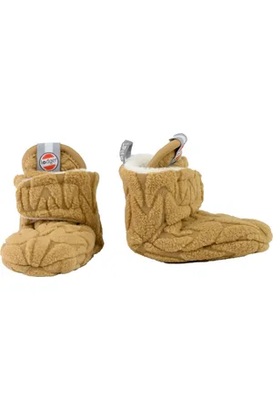 Lodger Babyslofjes Meisje maat 15 - Slipper Empire - 2-Laags Fleece - Unisex - 0-3 maanden - Klittenbandsluiting - Okergeel