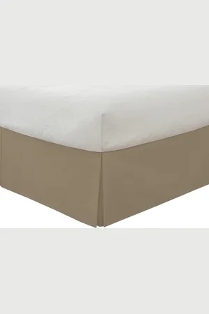 Merkloos Op maat gemaakte bedrok - klassieke 14 inch druppellengte - geplooide styling - koning - mokka Corner Bed Skirt