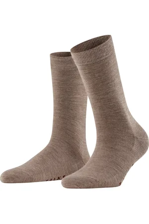 Falke Softmerino warme ademende merinowol katoen sokken dames bruin