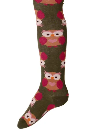 Ewers Maillot Kindermaat - Uiltjes met Hartjes - & Beige & Roze - GOTS - Biologisch Katoen-98/104