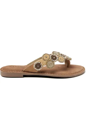 Lazamani Julia Dames Slippers Beige
