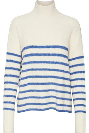 VERO MODA Marina Ls Highneck Long Pullover Birch /Blue XL