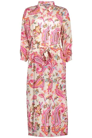 Geisha Jurk Midi Jurk Met Paisley Print 47062 70 Off-white/pink Combi Dames