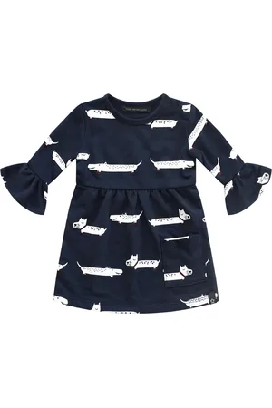 Your Wishes Ruffle Dress Puppy in the Park - Jurk - Driekwart Mouwen - - Meisjes