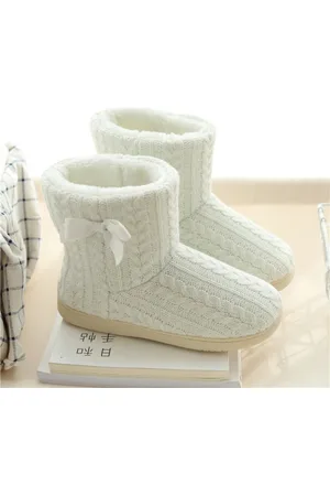 Merkloos Winter Home Boots Dikke zolen antislip katoenen pantoffels, maat: 39-40