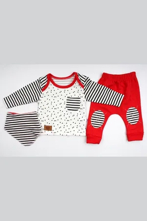 Merkloos Baby, 3 stuks, baby kleding jongens, baby kleding meisjes, babykledingset, babypakje, babycadeau, baby jogging, baby born, baby broekje, baby top, baby slab, comfortabel, %100 katoen, zacht, kleurrijk, , wit, zwart, 12-18 maanden, maat 86 c