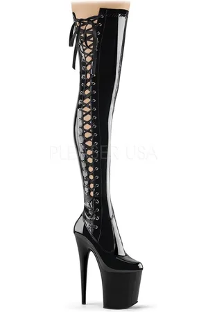 Pleaser FLAMINGO-3050 Plateau Overknee Laarzen - Paaldans schoenen - 45 Shoes