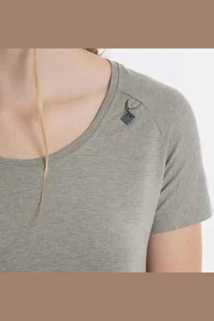 Knit Factory Lily Jurk - Dames midi-jurk met ronde hals - Rechte jurk - Korte mouwen - Jurk voor het voorjaar en de zomer - - XL