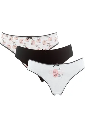 Merkloos 3 stuks Katoenen dames slips - art - -zwart