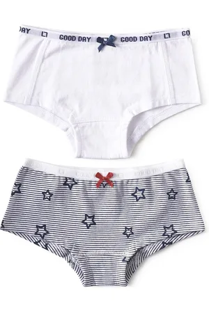Little Label Hipster 2-pack - star stripe blue & white - maat: 92 - bio-katoen