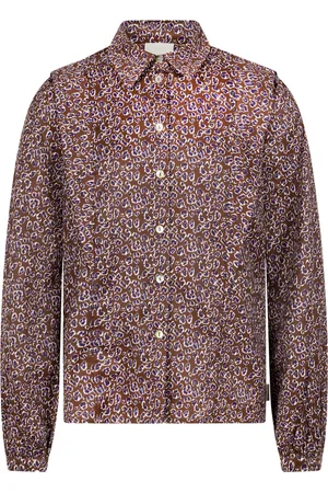 AI&KO Meisjes blouse - Larah Pes - Bitter Chocolade