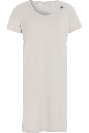 Knit Factory Lily Jurk - Dames midi-jurk met ronde hals - Rechte jurk - Korte mouwen - Jurk voor het voorjaar en de zomer - - XL