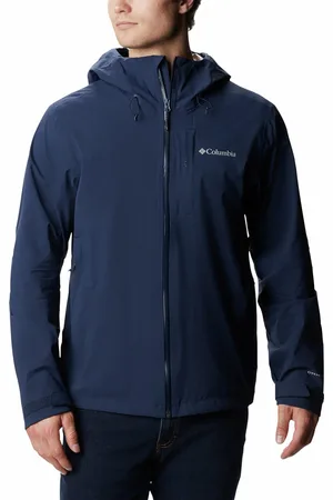 Columbia Omni-Tech Jas Heren met Capuchon - Jassen Heren Waterdicht & Winddicht - Outdoorjas Winter - Blauw