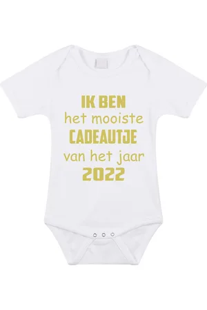 Merkloos Baby rompertje met leuke tekst | Ik ben het mooiste cadeautje van het jaar 2022 |zwangerschap aankondiging | cadeau papa mama opa oma oom tante | kraamcadeau | maat 92
