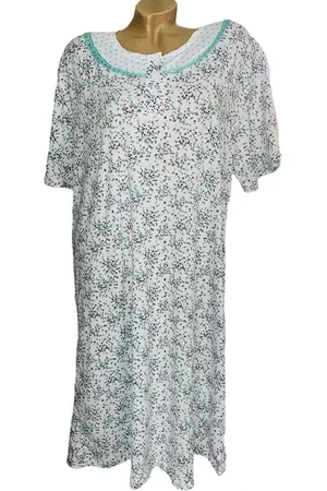 Merkloos Dames nachthemd korte mouw met bloemenprint 6530 M