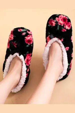 Merkloos Pantoffels dames – bloemprint – maat 39-41 – sloffen dames - Cadeau